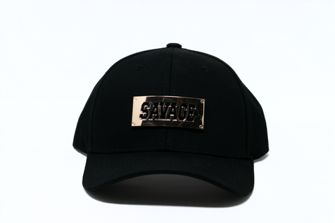 Baseball Cap Gold Savage Plate(adjustable), Black