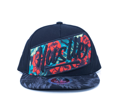 Snapback Cap -  Tropical Hustle, Black