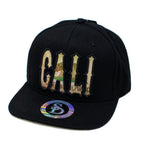 Snapback Cap - Cali California Republic Flag, Black