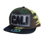 Snapback Cap - Cali Block Letters, Camo w/Black Bill