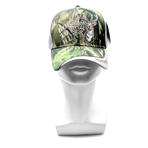 Baseball Cap -  Born to Hunt Tan Camo Hunting