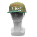 Snapback Cap - California Vibes, Olive w/Aqua Brim