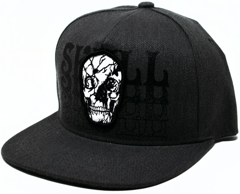 Snapback Cap Cracked Skull, Dark Grey