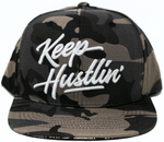 Snapback Cap Keep Hustling, Brown Camo