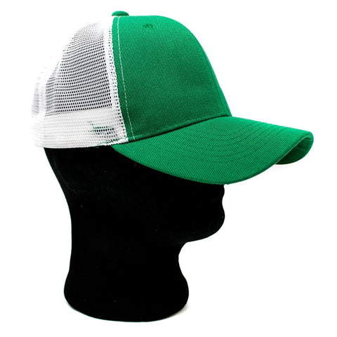 Mesh Trucker Cap - Green & White