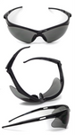 Safety Glasses RE50-SMK Razor Edge II Black Smoke Lens, Anti-Scratch Rubber Temples