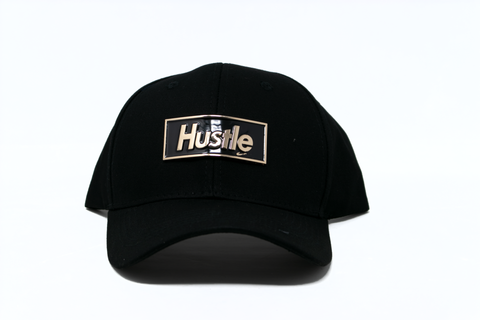 Baseball Cap Hustle Gold Plate(adjustable), Black