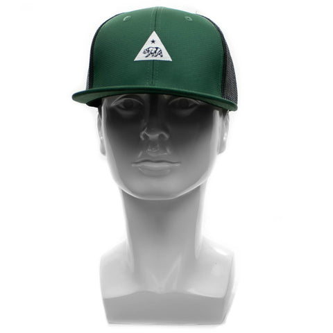 Snapback Cap - Triangle Bear Patch Mesh, Forest Green