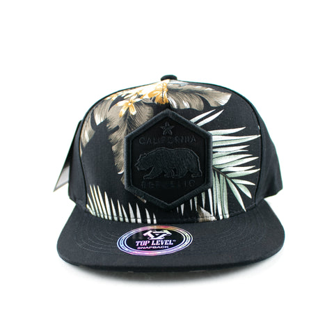 Snapback Cap - California Republic Tropical, Black