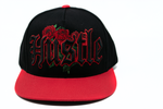 Snapback Cap Hustle Rose, Black w/ Red