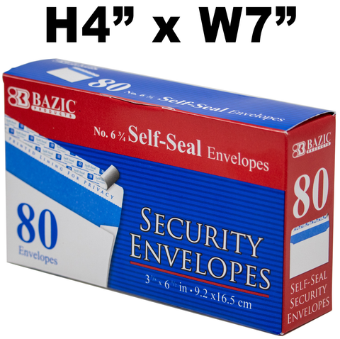 Stationery - Self-Seal Security Envelopes Small - 80 ct.