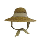 Rush Straw Hat w/Large Brim - Asst'd Ribbon