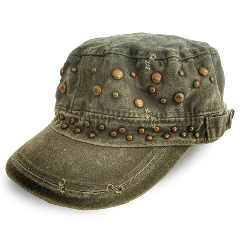 Cadet Caps w/Metal Studs - Asst. Colors