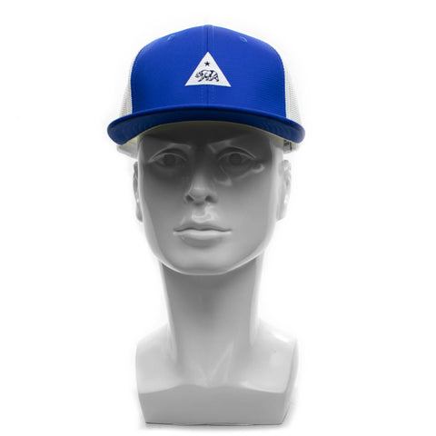 Snapback Cap - Triangle Bear Patch Mesh, Royal Blue