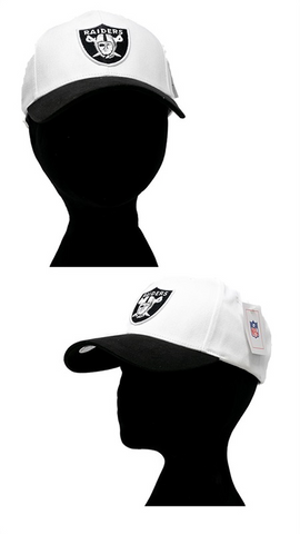 Baseball Cap - Raiders, White w/Black Bill