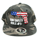 Snapback Gun Safety Rule #1, Black Camo