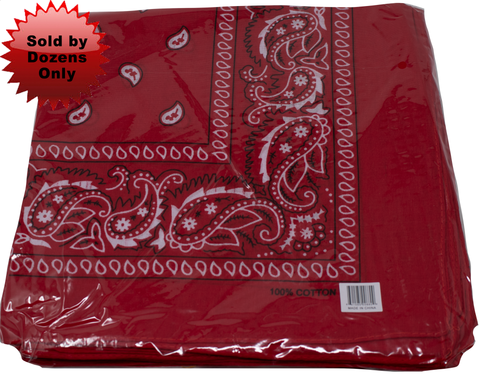 Bandana - 12 Pack Red Bandanas