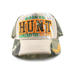 Baseball Cap - Born to Hunt Camo Khaki