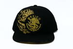 Snapback Cap Gold Mexico Coat of Arms, Black