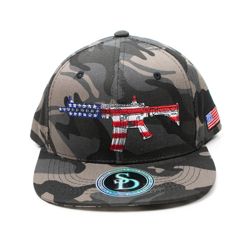 Snapback Cap Red, White & Blue AR-15, Camo