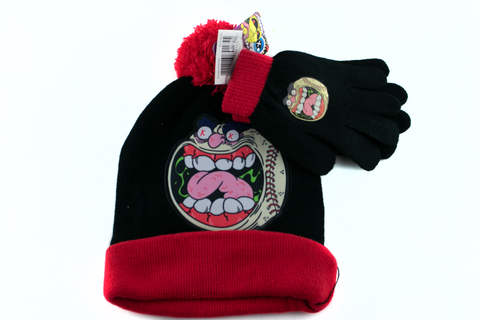 Madballs Hat & Glove Set, Black and Red