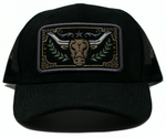 Baseball Cap Western Patch Bull, Black