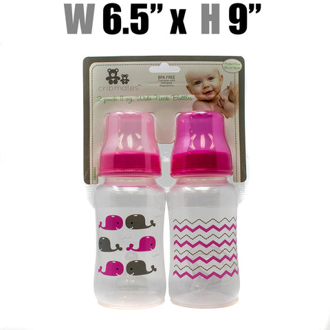 Baby Supplies - Cribmates Wide-Neck Bottles 11oz, 2Pk Girls