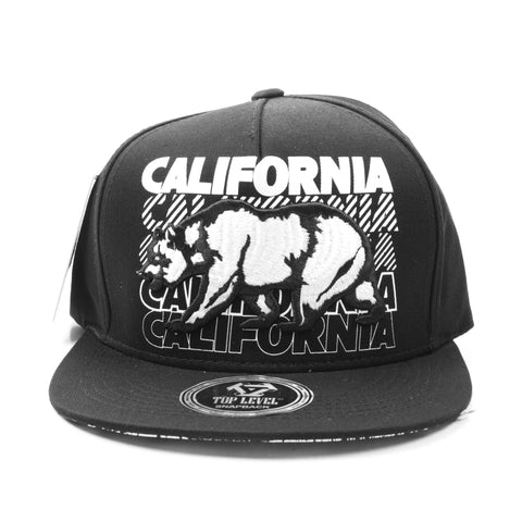 Snapback Califronia Black and White Medium Bear Patch