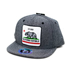 Snapback Cap -  Est. 1850 California Republic, Heather Black