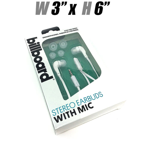#MG491 Billboard Stereo Earbuds with Mic - White