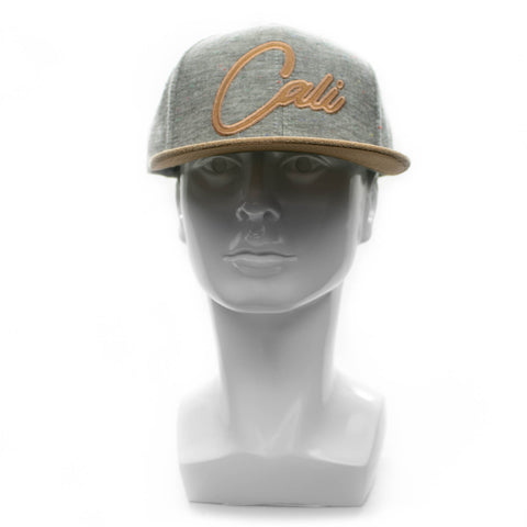 Snapback Cap - Cali Confetti, Charcoal w/Tan Bill