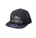 Snapback Cap California Republic Silver Bear, Black