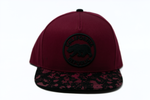 Snapback Cap California Republic w/Paint Splotch Brim, Burgundy