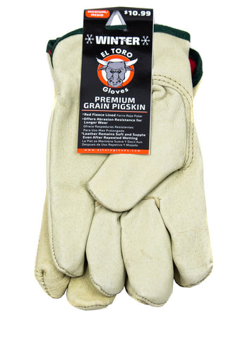 El Toro Gloves - Lined Premium Grain Pigskin M