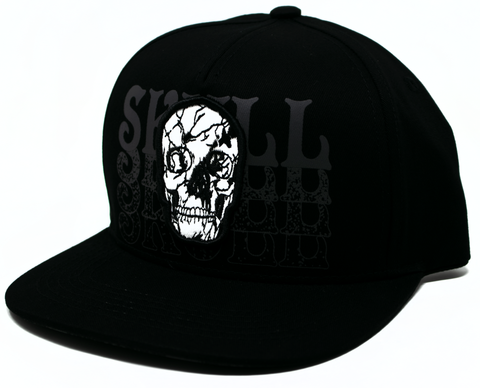 Snapback Cap Cracked Skull, Black