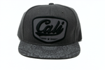 Snapback Cap -  Cali Patch w/Bandana Print Brim, Dark Grey