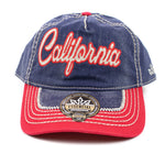 Baseball Cap California Faded Blue Red