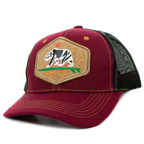 Baseball Cap - Golden State Trucker, Maroon