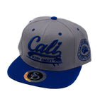 Snapback Cap - Cali West Coast, Grey w/Royal Blue Brim