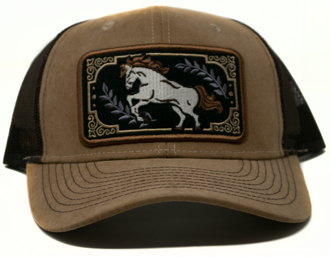 Baseball Cap Western Patch Horse, Khaki