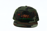 Snapback Cap - California Republic Bear, Camo