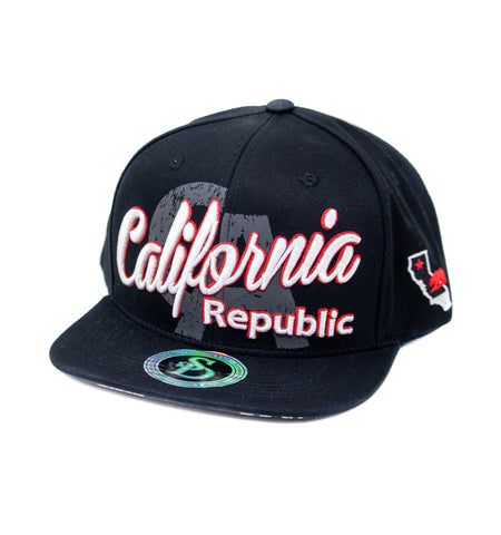 Snapback Cap CA California Republic, Black