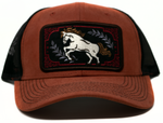 Baseball Cap Western Patch Horse, Orange