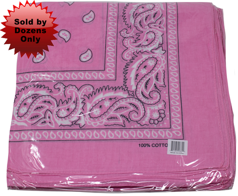 Bandana - 12 Pack Pink Bandanas