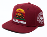 Snapback Cap California Sunset Burgundy