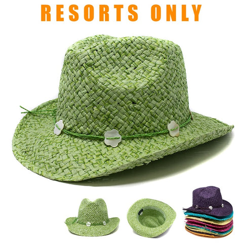 Straw Panama Hat w/ Shell Flower (Resorts Only)