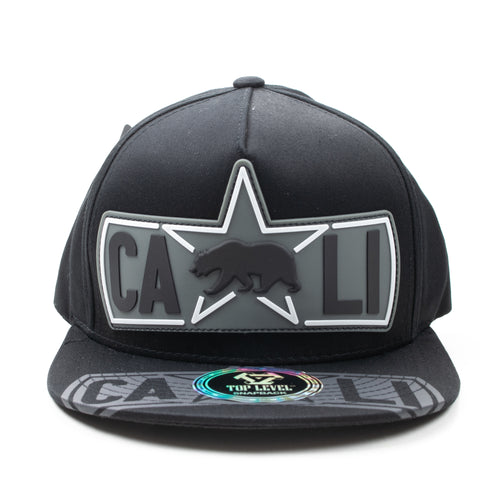 Snapback Black Cali Bear Star Patch Black