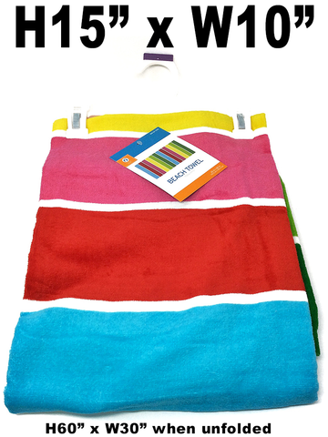 Beach Towels - Pink Multi-Color Stripes(1376) 100% Cotton
