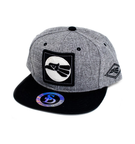 Snapback Cap - Mexican Eagle, Grey Twill w/Black Bill