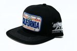 Snapback Cap -  California The Golden State License Plate Patch, Black